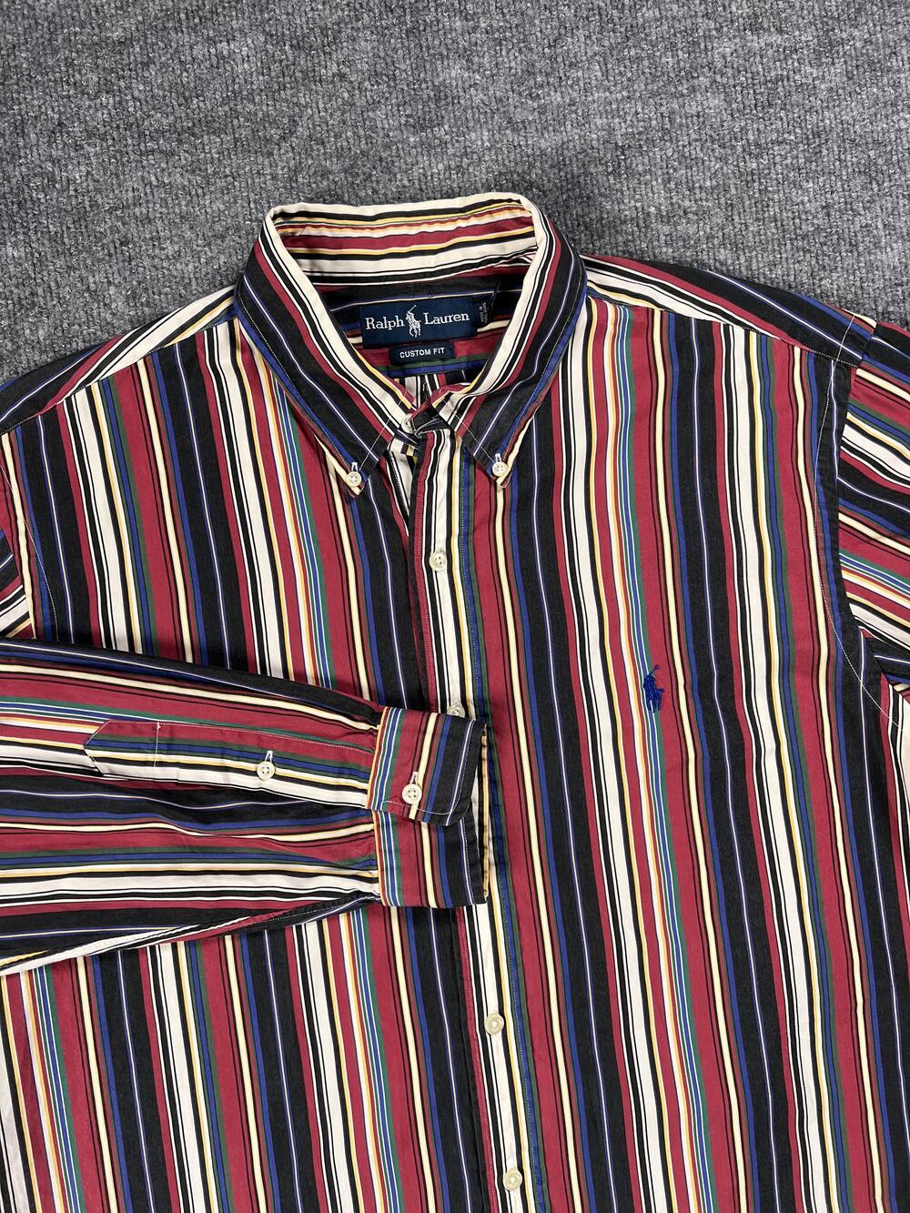 Ralph Lauren Shirt Striped Multicolor Button Down Long Sleeve Mens Extra Large